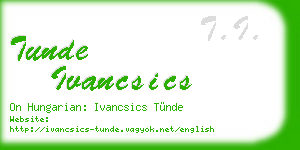 tunde ivancsics business card